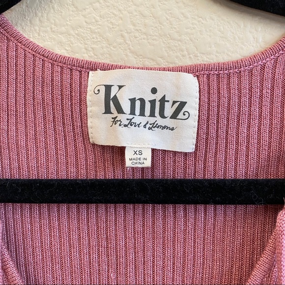 For Love & Lemons Knitz Delancey Dress Pink Rose XS - Picture 7 of 11